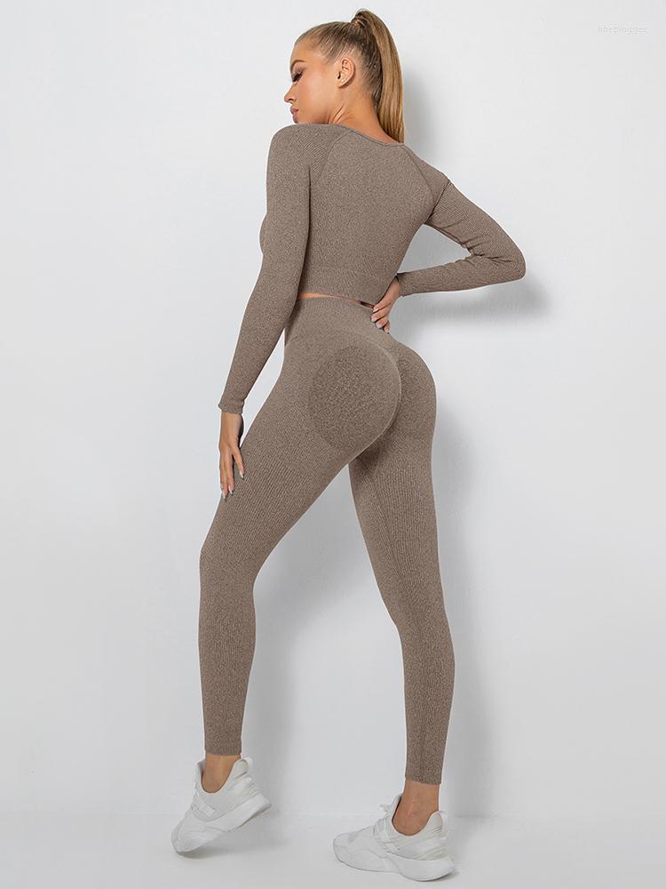 Women' Two Piece Pants Seamless Yoga Clothing Set Ribbed Sports Long Sleeves Crop Top Tracksuit High Waist Hip Lift Women, Black
Women' Two Piece Pants Seamless Yoga Clothing Set Ribbed Sports Long Sleeves Crop Top Tracksuit High Waist Hip Lift Women, Black
