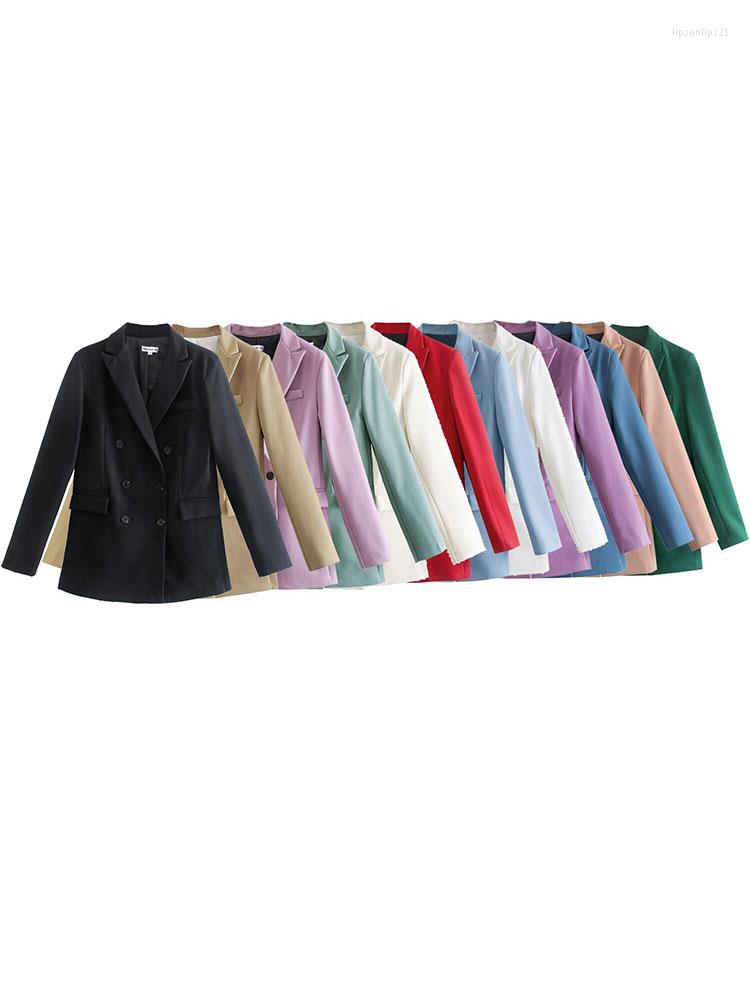 Women's Suits Women 2022 Autumn Casual Fashion Double Breasted Blazer Coat Vintage Long Sleeve Pockets Female Outerwear Chic, Color10
Women's Suits Women 2022 Autumn Casual Fashion Double Breasted Blazer Coat Vintage Long Sleeve Pockets Female Outerwear Chic, Color10