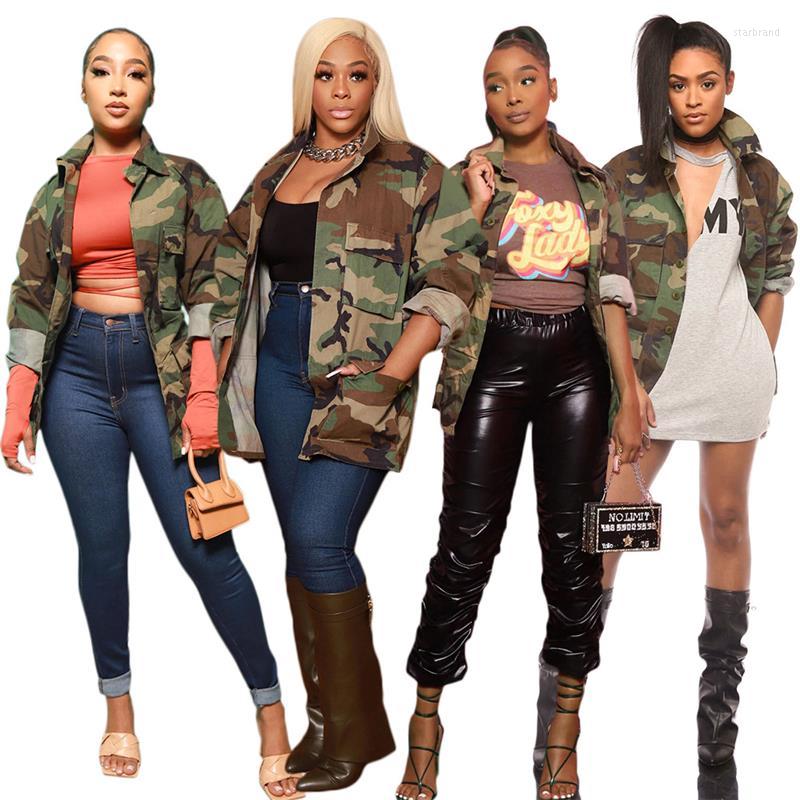 Women' Jackets 2022 Autumn Military Style Camouflage Printed Long Sleeve Lapel Cardigan Pocket Coat Street Ladies Casual, Army green
Women' Jackets 2022 Autumn Military Style Camouflage Printed Long Sleeve Lapel Cardigan Pocket Coat Street Ladies Casual, Army green