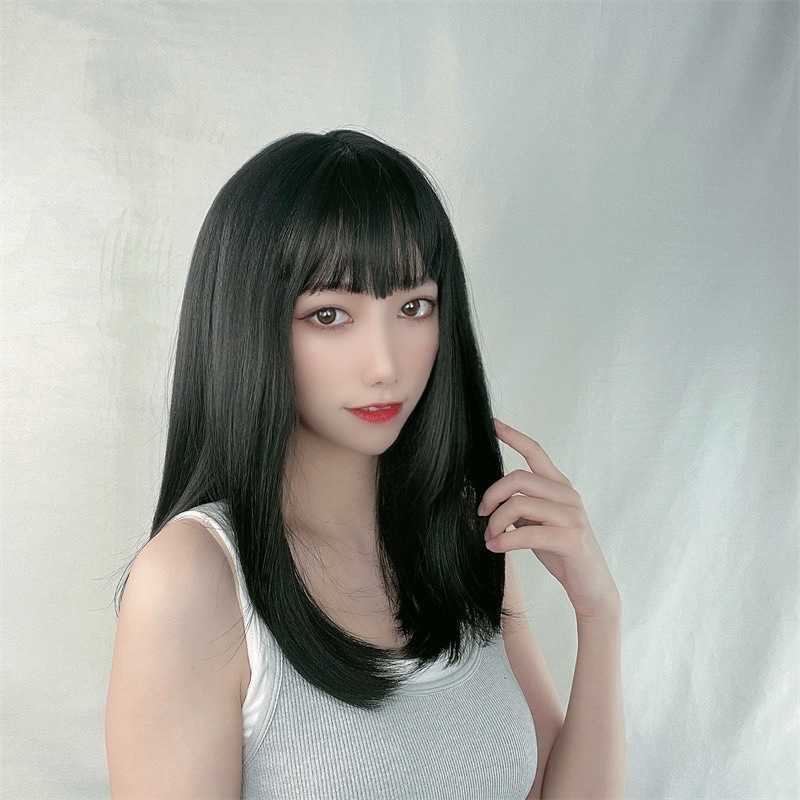 Hair Lace Wigs Women's Medium Long Straight Air Bangs Collarbone Hair Clasp Net High Temperature Silk Wig Head Cover, Purple
Hair Lace Wigs Women's Medium Long Straight Air Bangs Collarbone Hair Clasp Net High Temperature Silk Wig Head Cover, Purple