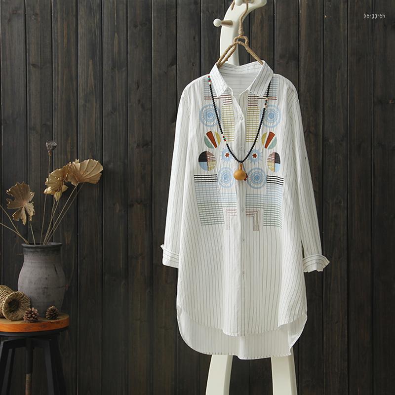 Women's Blouses 2022 Summer Striped Women Blouse And Shirts Long-Sleeved Loose Embroidery Casual Lady Outwear Coat Tops, White
Women's Blouses 2022 Summer Striped Women Blouse And Shirts Long-Sleeved Loose Embroidery Casual Lady Outwear Coat Tops, White