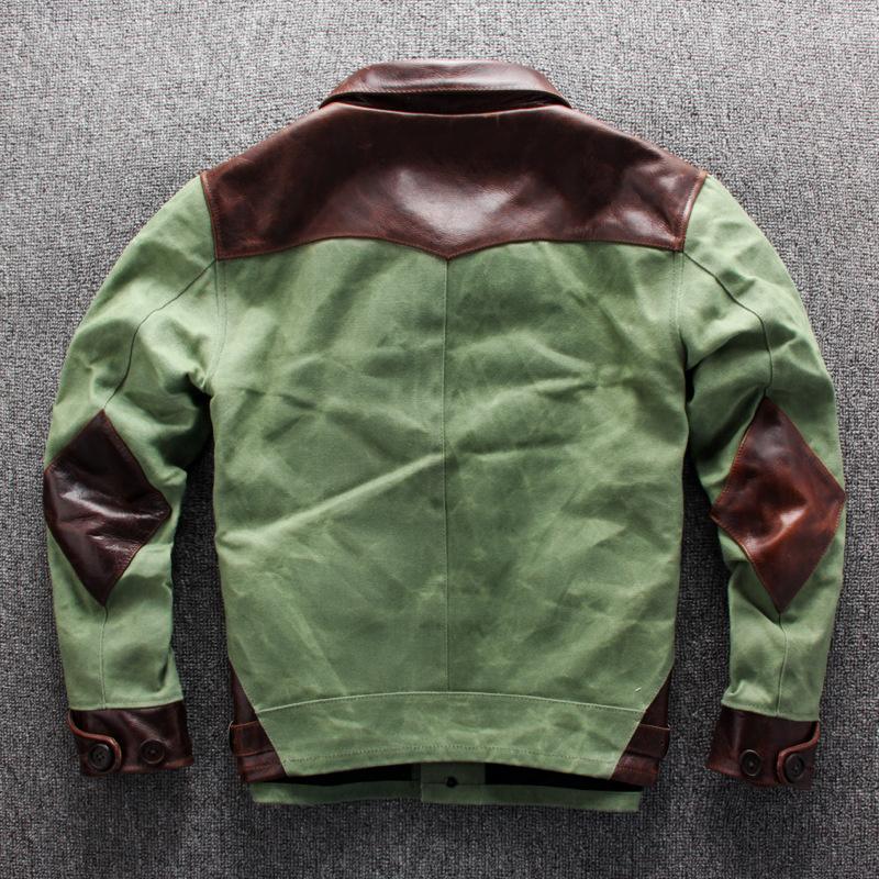 Men' Jackets Canvas Retro Safari Men' Overalls Jacket Splicing Cowhide 2023 Spring Autumn Trendy Casual Elegant Leather Coat, Green
Men' Jackets Canvas Retro Safari Men' Overalls Jacket Splicing Cowhide 2023 Spring Autumn Trendy Casual Elegant Leather Coat, Green