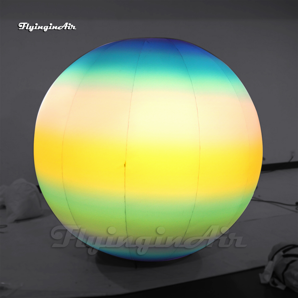Fantastic Hanging Large Inflatable Neptune Ball Solar System Planet Balloon With LED Light For Venue Ceiling Decoration