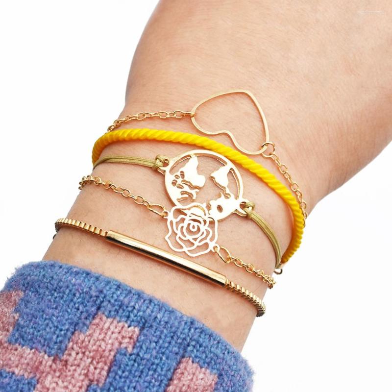 Charm Bracelets 4 Or 5 Pcs/set Fashion Hollow Flower Heart Map Braid Jewelry Bracelet Multilayer Resin Bead Bangles For Women.
Charm Bracelets 4 Or 5 Pcs/set Fashion Hollow Flower Heart Map Braid Jewelry Bracelet Multilayer Resin Bead Bangles For Women.