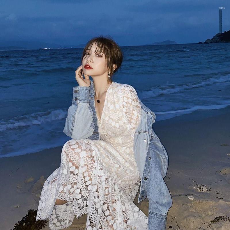 Casual Dresses Women Summer Hollow Dress V-neck Lace Short Skirt Loose Women' Autumn Vestido De Mujer Femme Robe, White
Casual Dresses Women Summer Hollow Dress V-neck Lace Short Skirt Loose Women' Autumn Vestido De Mujer Femme Robe, White