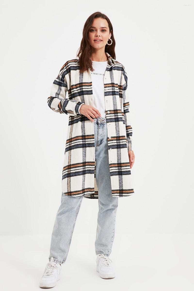 Women' Jackets Trendyol Shirt Collar Tunic TCTAW22UK0066, Ecru