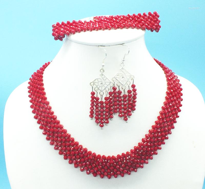 Necklace Earrings Set Classic Red Crystal Bridal Bracelet. Earrings. Buckle Adjustable 18", Picture shown
Necklace Earrings Set Classic Red Crystal Bridal Bracelet. Earrings. Buckle Adjustable 18", Picture shown