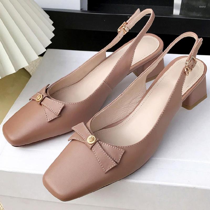 Dress Shoes Women's Genuine Leather Thick High Heel Square Toe Slip-on Pumps Summer Spring Slingbackl Bowtie Korean Style Sweet, Beige
Dress Shoes Women's Genuine Leather Thick High Heel Square Toe Slip-on Pumps Summer Spring Slingbackl Bowtie Korean Style Sweet, Beige