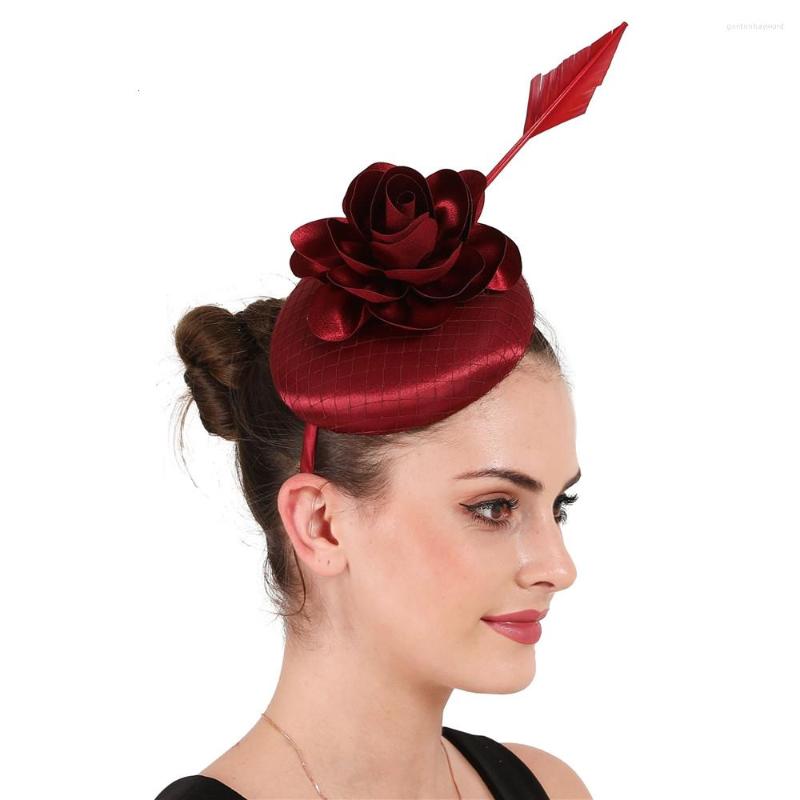 Headpieces Mingli Tengda Women Party Bride Feather Headwear Wine Red Hair Decorate Flower Small Formal Hat Modeling Wedding Accessories
Headpieces Mingli Tengda Women Party Bride Feather Headwear Wine Red Hair Decorate Flower Small Formal Hat Modeling Wedding Accessories