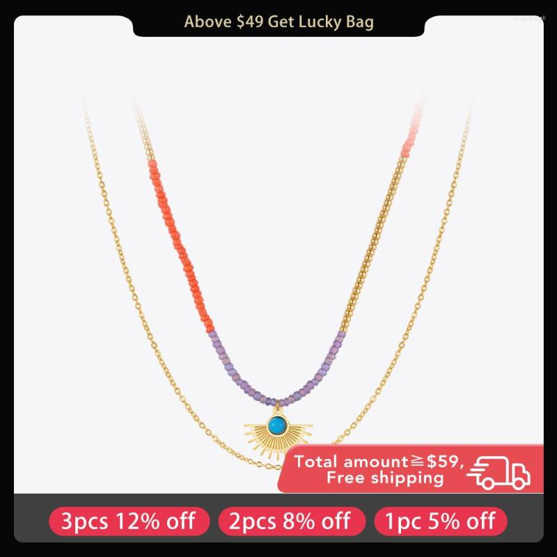 Pendant Necklaces ENFASHION Fan Necklace Beads Choker Stainless Steel For Women Collier Cemme Gold Color Fashion Jewelry Party P213244
Pendant Necklaces ENFASHION Fan Necklace Beads Choker Stainless Steel For Women Collier Cemme Gold Color Fashion Jewelry Party P213244