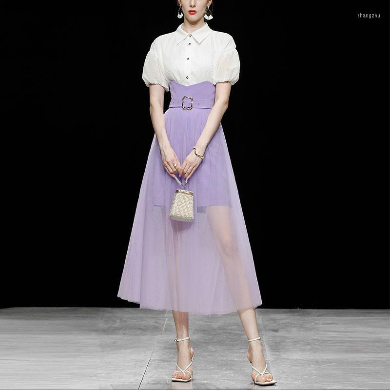 Work Dresses Women Fashion Puff Sleeve Shirt Mesh Skirt 2022 Summer Two Pieces Suit Short Ladies Tops With High Waist, White
Work Dresses Women Fashion Puff Sleeve Shirt Mesh Skirt 2022 Summer Two Pieces Suit Short Ladies Tops With High Waist, White