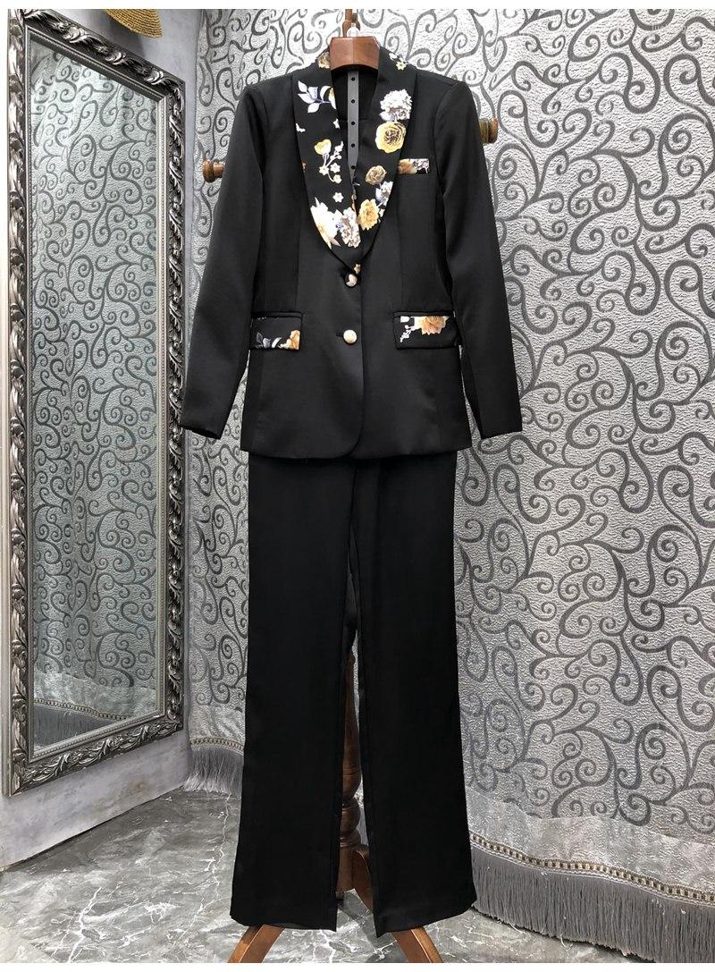 Women' Two Piece Pants Top Quality Women' Set 2022 Autumn Winter Blazer Sets Ladies Floral Prints Long Sleeve Suits Pant Female Khaki, Black
Women' Two Piece Pants Top Quality Women' Set 2022 Autumn Winter Blazer Sets Ladies Floral Prints Long Sleeve Suits Pant Female Khaki, Black