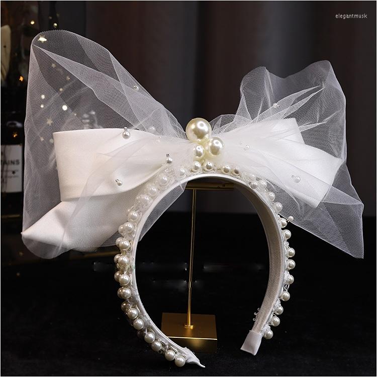 Headpieces French Princess Satin Hairbands Mesh Bow Beaded Headband Bridal Headdress Wedding Hair Accessories
Headpieces French Princess Satin Hairbands Mesh Bow Beaded Headband Bridal Headdress Wedding Hair Accessories
