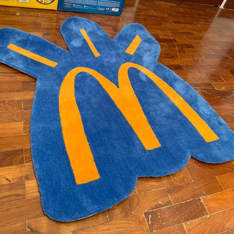 Home Furnishings Art Carpet Cactus Jack McDonalds Arches Blue Area Rug Hypebeast Collection Parlor Bedroom Playroom Handtufted Trending Floor Mat Supp