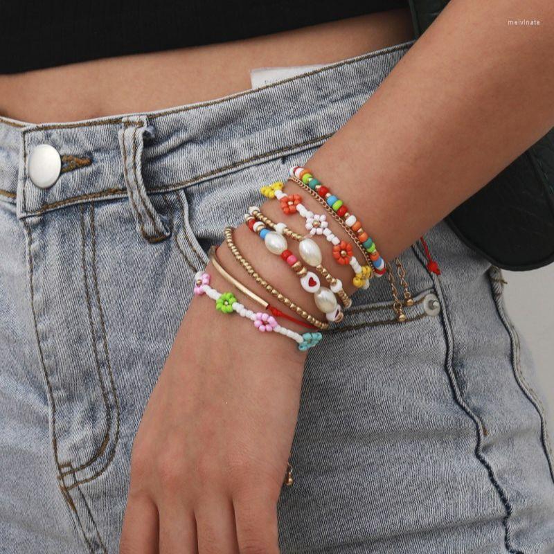 Link Bracelets Bohemian Style Colorful Beaded Bracelet Set Simulated Pearl Acrylic Sets For Women Fashion Couples Boho Jewelry
Link Bracelets Bohemian Style Colorful Beaded Bracelet Set Simulated Pearl Acrylic Sets For Women Fashion Couples Boho Jewelry