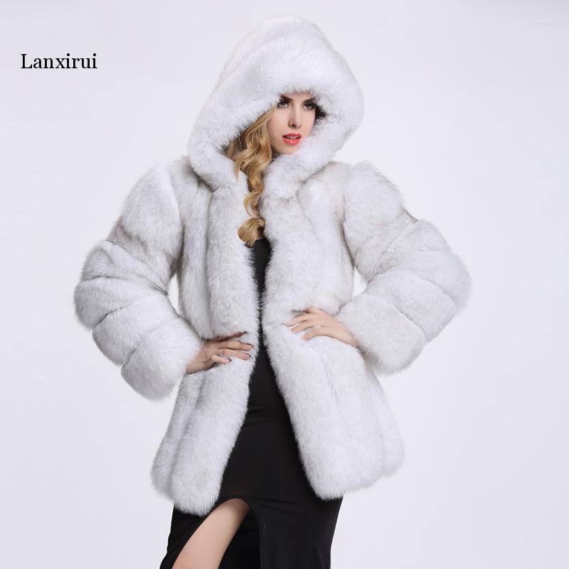 Women' Fur Streetwear Faux Coat Winter Jacket Fashion Women Thick Warm Coats With Hooded Outerwear, Red
Women' Fur Streetwear Faux Coat Winter Jacket Fashion Women Thick Warm Coats With Hooded Outerwear, Red