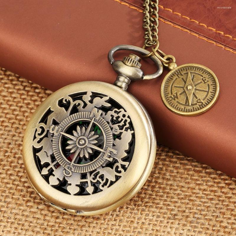 Pocket Watches Bronze Compass For Kids Men Women Necklace Pendant Retro Hollow Display
Pocket Watches Bronze Compass For Kids Men Women Necklace Pendant Retro Hollow Display