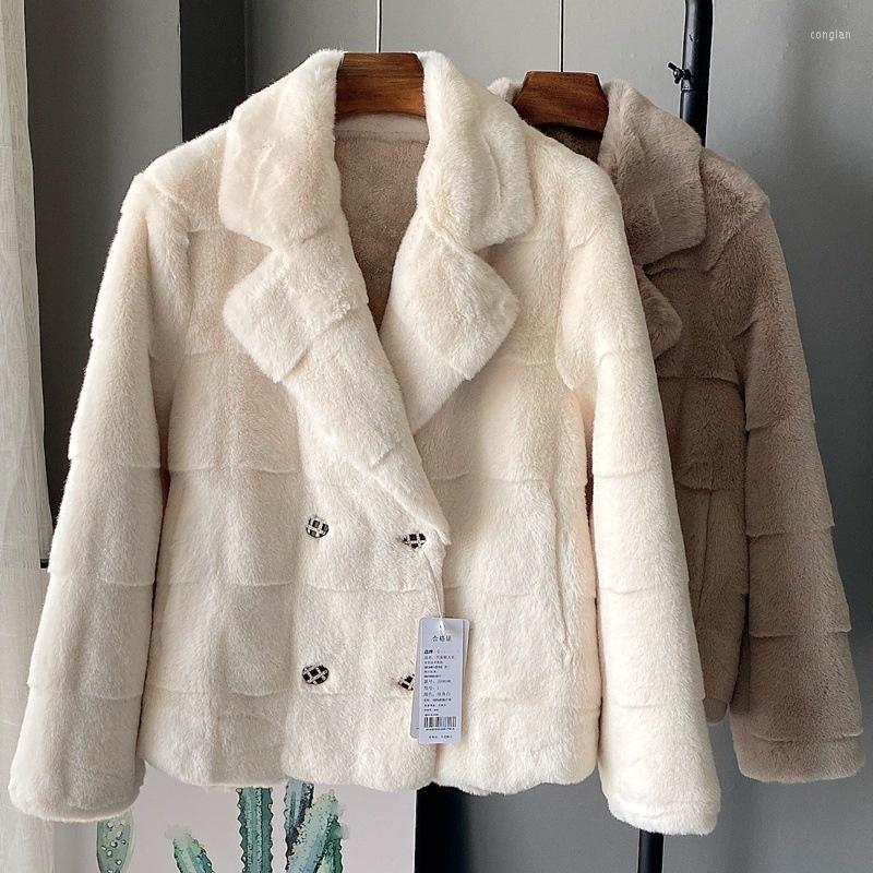 Women' Fur Women 2023 Fashion Winter Thicker Warm Faux Mink Coat Lapel Double Breasted Button Elegant OL Style Short Jacket, Beige
Women' Fur Women 2023 Fashion Winter Thicker Warm Faux Mink Coat Lapel Double Breasted Button Elegant OL Style Short Jacket, Beige