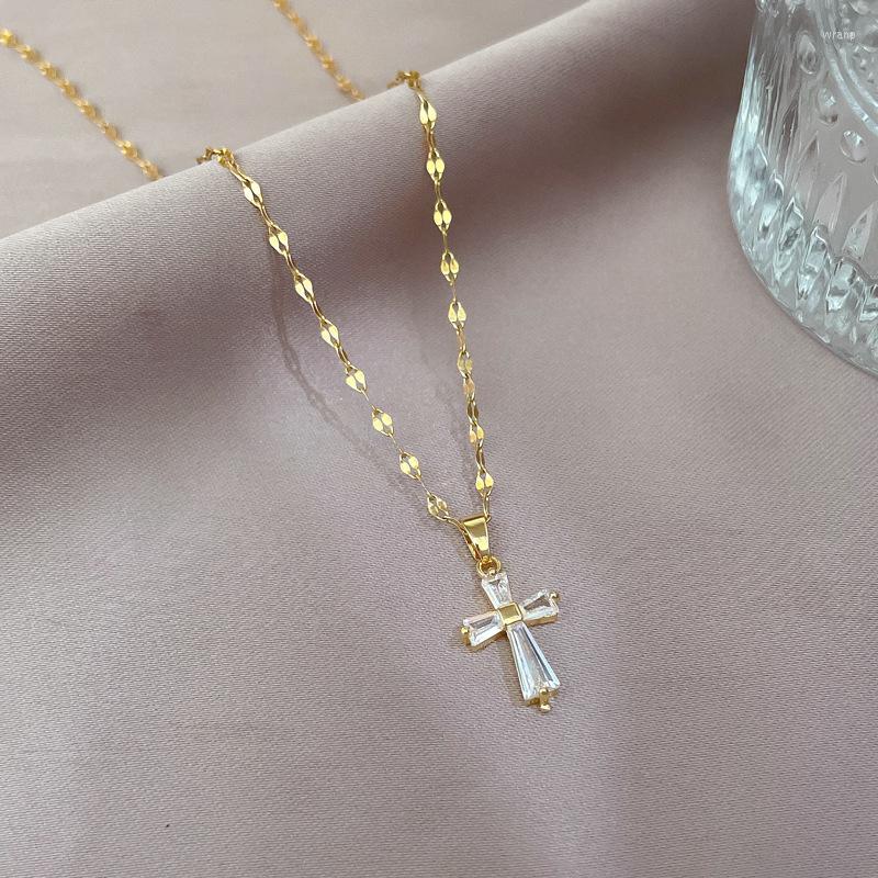Pendant Necklaces Danymia Stainless Steel Jewelry Titanium Chain Copper Zircon Cross Gold Silver Necklace Simple Summer Accessories
Pendant Necklaces Danymia Stainless Steel Jewelry Titanium Chain Copper Zircon Cross Gold Silver Necklace Simple Summer Accessories