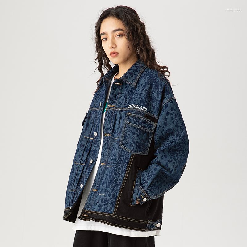 Women's Jackets Leopard Print Color Block Denim Workwear Jacket Men's And Women's Ins Trendy Loose Blouson, White
Women's Jackets Leopard Print Color Block Denim Workwear Jacket Men's And Women's Ins Trendy Loose Blouson, White