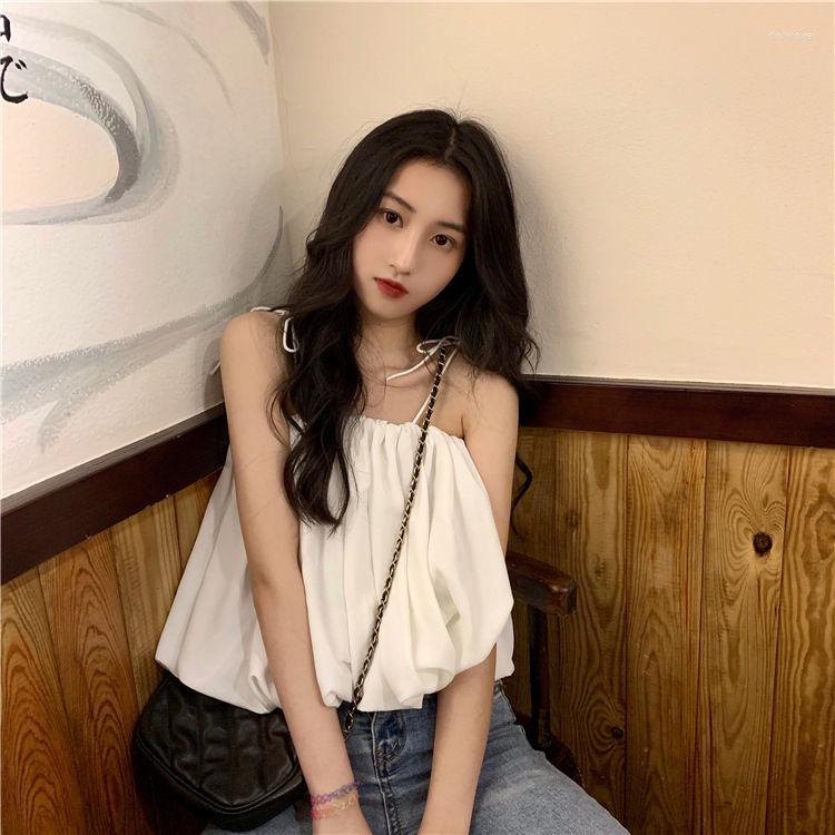 Women' Blouses Women Blouse Lantern Shirt 2022 Summer Shoulder Collar Short Chiffon Spaghetti Straps Sleeveless Top Blusas Mujer De Moda, Black
Women' Blouses Women Blouse Lantern Shirt 2022 Summer Shoulder Collar Short Chiffon Spaghetti Straps Sleeveless Top Blusas Mujer De Moda, Black