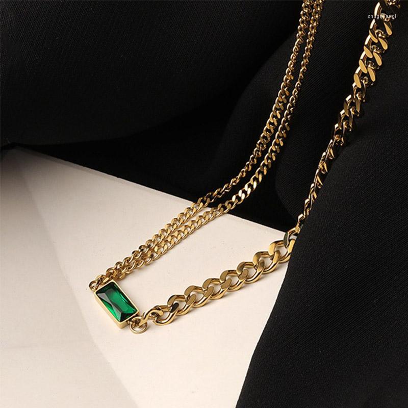 Pendant Necklaces Hip-Hop Rock 18K Gold Cuban Chain Necklace Women Men Stainless Steel Fashion Crystal CZ Gemstone Square
Pendant Necklaces Hip-Hop Rock 18K Gold Cuban Chain Necklace Women Men Stainless Steel Fashion Crystal CZ Gemstone Square