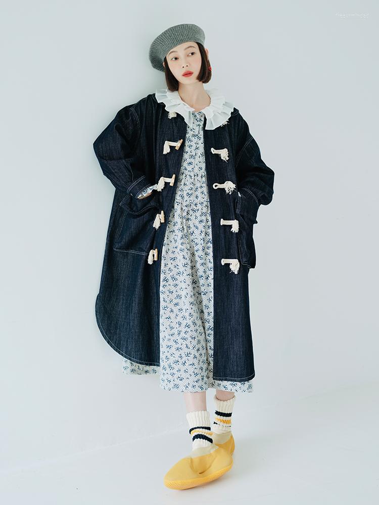 Women' Jackets Imakokoni Original Design Long Sleeve Medium Denim Coat Women' Oxhorn Button Japanese Pocket Loose Autumn Winter, Jacket
Women' Jackets Imakokoni Original Design Long Sleeve Medium Denim Coat Women' Oxhorn Button Japanese Pocket Loose Autumn Winter, Jacket