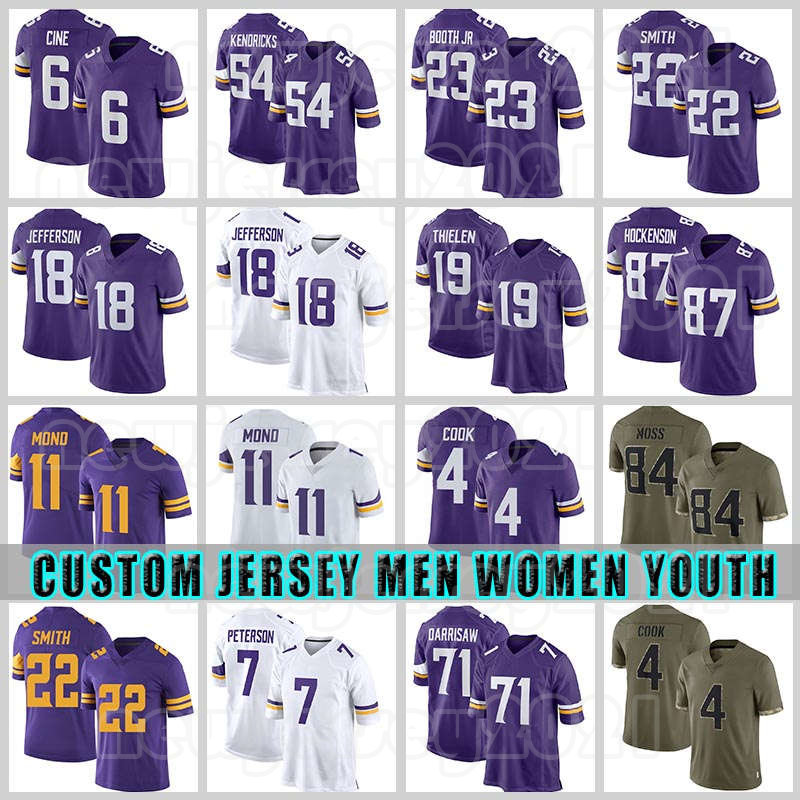 18 Justin Jefferson Dalvin Cook Adam Thielen Football Jerseys Randy Moss Kirk Cousins Harrison Smith Vikings T.J. Hockenson Danielle Hunter Lewis Cine Eric Kendricks, Custom youth(w j r)
18 Justin Jefferson Dalvin Cook Adam Thielen Football Jerseys Randy Moss Kirk Cousins Harrison Smith Vikings T.J. Hockenson Danielle Hunter Lewis Cine Eric Kendricks, Custom youth(w j r)