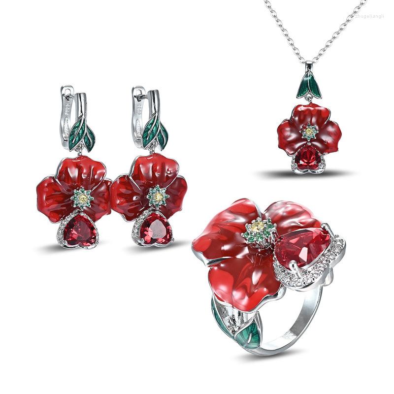 Pendant Necklaces And The United States Exaggerate Ruby Roses Love Shape Ring Colored Enamel Glue Earrings Zircon Necklace Set
Pendant Necklaces And The United States Exaggerate Ruby Roses Love Shape Ring Colored Enamel Glue Earrings Zircon Necklace Set