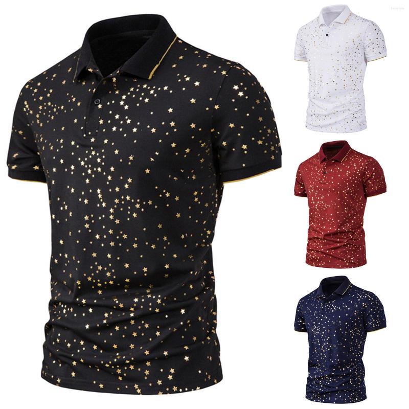 Men's Casual Shirts Bronzing Men's Lapel T-Shirt Summer Short-Sleeved Sky Print Blouse, Black
Men's Casual Shirts Bronzing Men's Lapel T-Shirt Summer Short-Sleeved Sky Print Blouse, Black