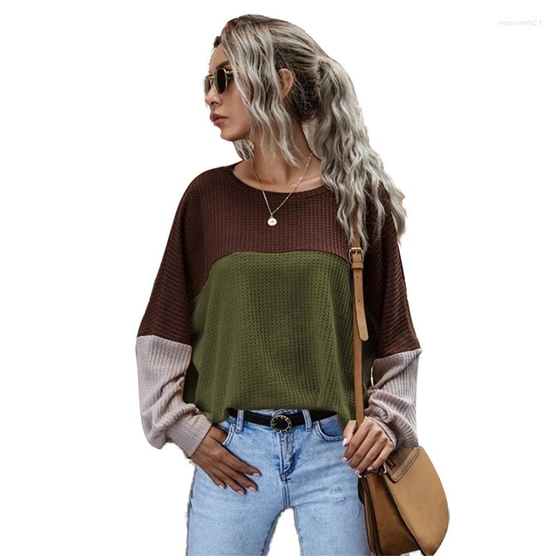 Women's Sweaters Autumn Round Neck Pullover Contrast Stitching Waffle Fashion Casual Long Sleeve Ladies Coat, Orange
Women's Sweaters Autumn Round Neck Pullover Contrast Stitching Waffle Fashion Casual Long Sleeve Ladies Coat, Orange