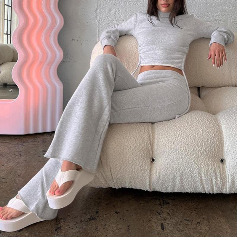 Women' Two Piece Pants 2 Pcs/Set Women Top Set High Collar Long Sleeves Backless Lady Tops Trousers Suit Elastic Cuff Pullover, Grey
Women' Two Piece Pants 2 Pcs/Set Women Top Set High Collar Long Sleeves Backless Lady Tops Trousers Suit Elastic Cuff Pullover, Grey