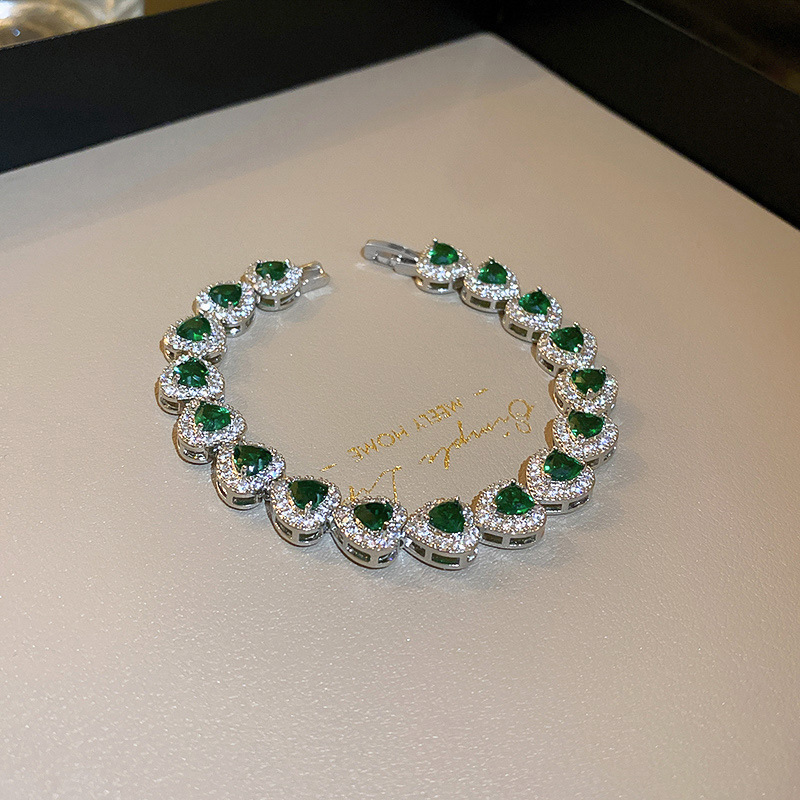 Choucong Brand Wedding Bracelet Luxury Jewelry 925 Sterling Silver Fill Multi Color 5A Cubic Zricon CZ Diamond Gemstones Party Women Charm For Lover G