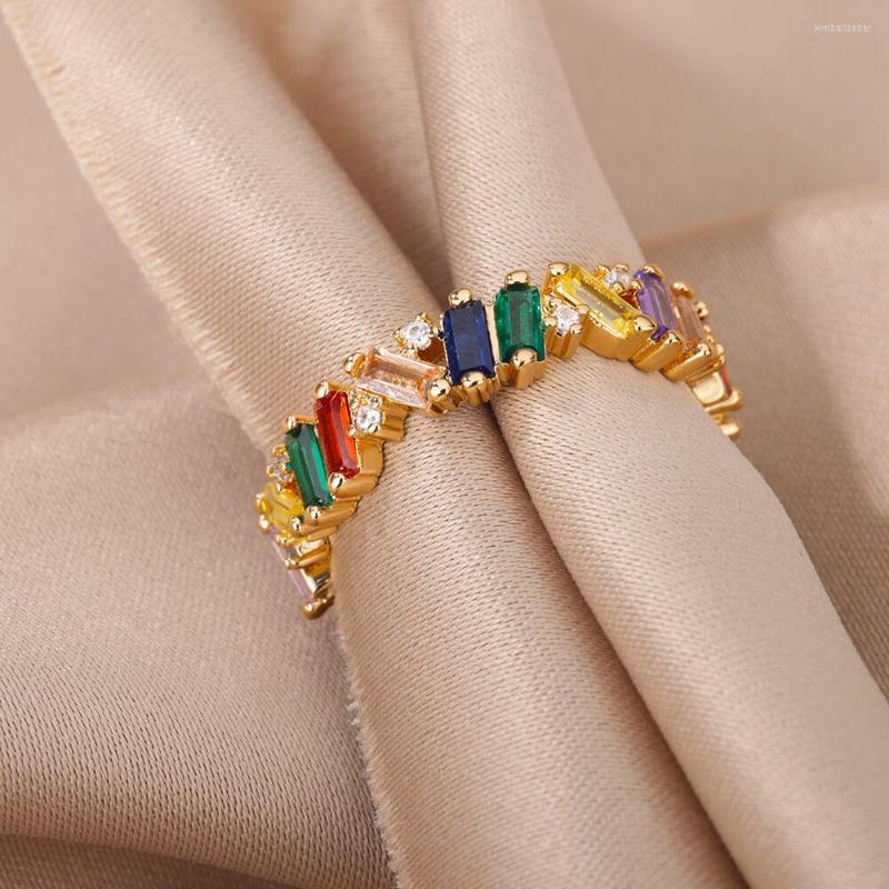 Wedding Rings Luxury Rainbow Square Zircon For Women Dazzling Cubic Graceful Lady Accessories Trendy Bohemian Finger Ring Jewelry
Wedding Rings Luxury Rainbow Square Zircon For Women Dazzling Cubic Graceful Lady Accessories Trendy Bohemian Finger Ring Jewelry