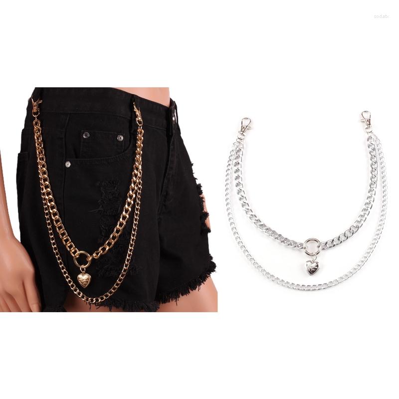 Belts Fashion Harajuku Women Punk Chain Belt Double-Layer Heart Shape For Jeans 101A, Silver 
Belts Fashion Harajuku Women Punk Chain Belt Double-Layer Heart Shape For Jeans 101A, Silver