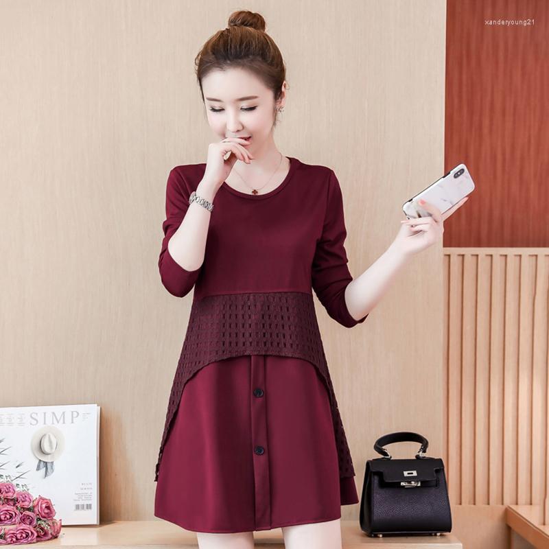 Women's Blouses Spring Autumn Stitching Lace Womens Tops And Ladies Elegant Office Plus Size 5XL Long Women Shirts Blusas Mujer, Red wine
Women's Blouses Spring Autumn Stitching Lace Womens Tops And Ladies Elegant Office Plus Size 5XL Long Women Shirts Blusas Mujer, Red wine