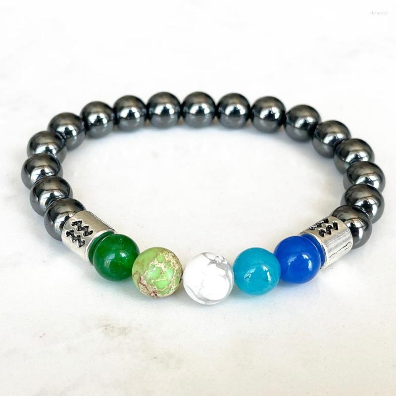 Link Bracelets MG1650 Womens Aquarius Zodiac Bracelet 8 MM Grade Hematite Green Chakra Stone Energy Wrist Mala Natural Gemstone Jewelry
Link Bracelets MG1650 Womens Aquarius Zodiac Bracelet 8 MM Grade Hematite Green Chakra Stone Energy Wrist Mala Natural Gemstone Jewelry