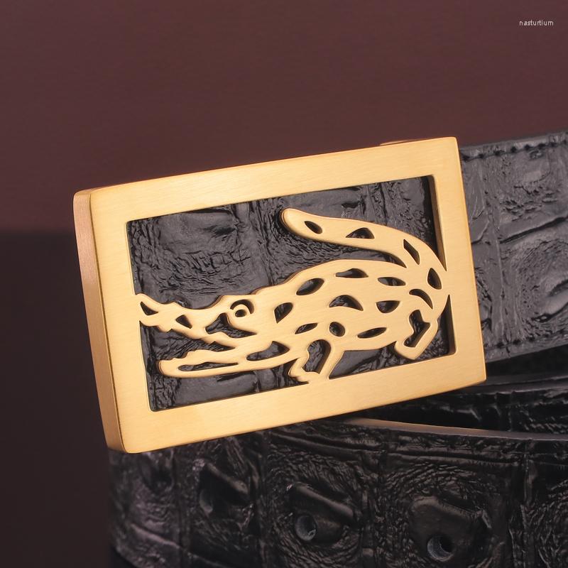 Belts High Quality Crocodile Belt Casual Steel Buckle Men's Full Grain Leather Cehomture Homme, Black
Belts High Quality Crocodile Belt Casual Steel Buckle Men's Full Grain Leather Cehomture Homme, Black