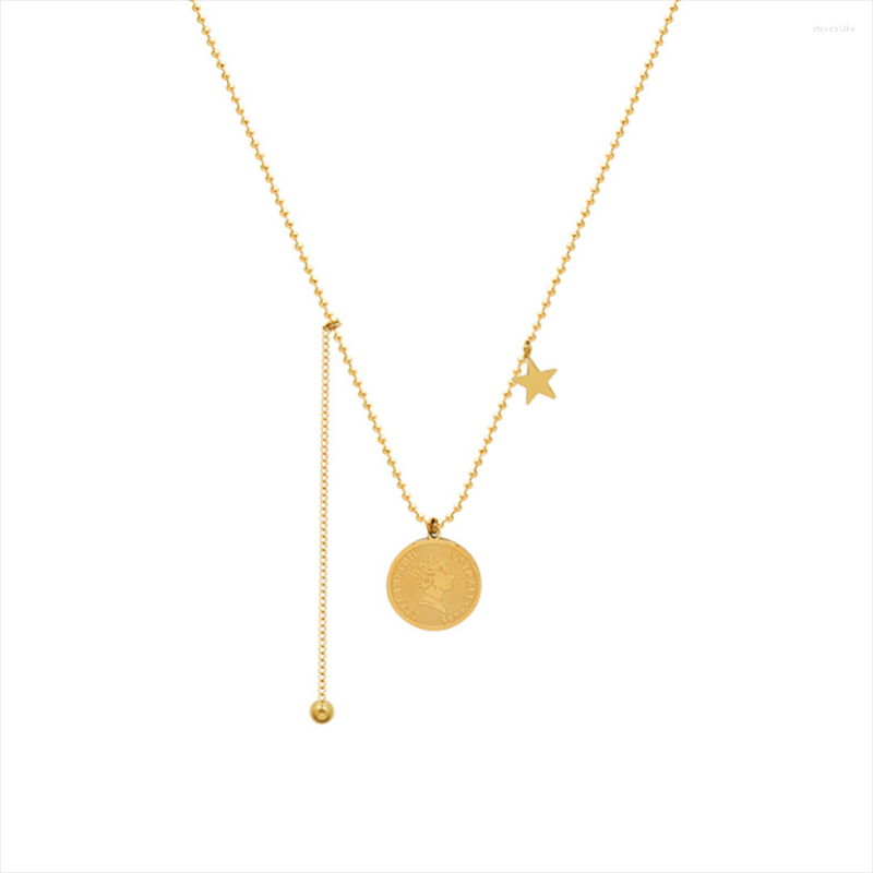 Pendant Necklaces Stainless Steel Queen Elizabeth Gold Coin Disc Star Ball Necklace Fashion Jewelry Gift For Him With Chain
Pendant Necklaces Stainless Steel Queen Elizabeth Gold Coin Disc Star Ball Necklace Fashion Jewelry Gift For Him With Chain