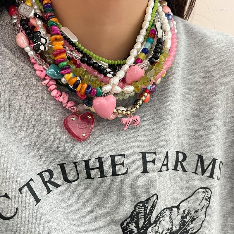 Choker FFLACELL Sweet Cool Wind Beaded Baroque Freshwater Pearl Necklace Crystal Heart Glass Clavicle Chain
Choker FFLACELL Sweet Cool Wind Beaded Baroque Freshwater Pearl Necklace Crystal Heart Glass Clavicle Chain