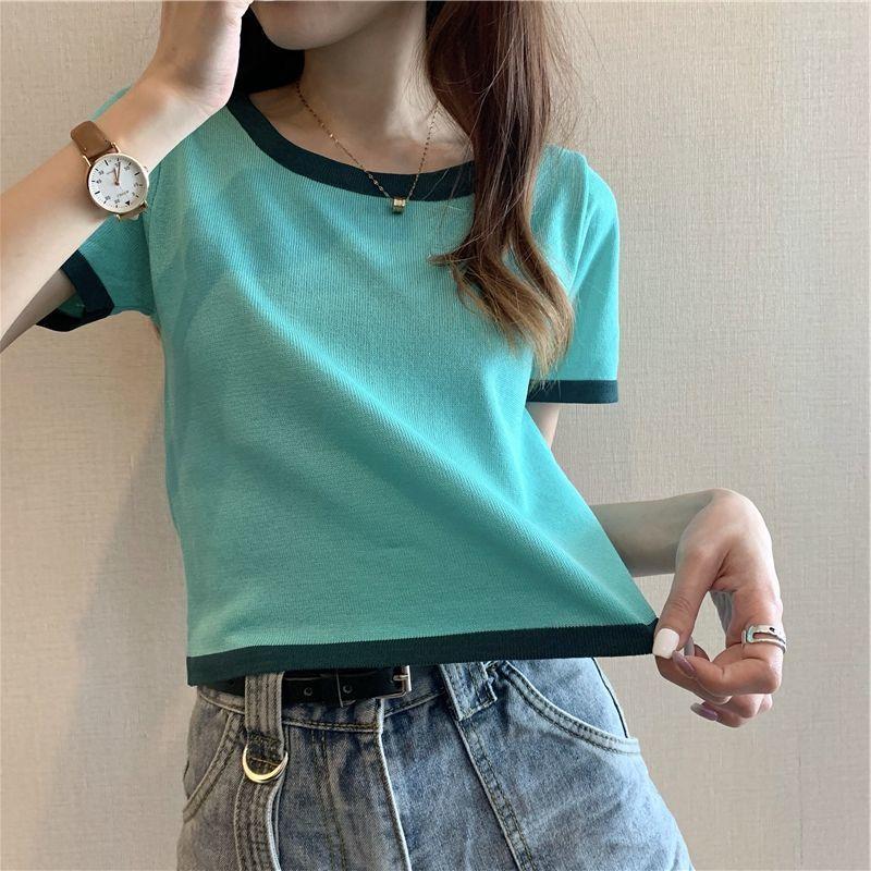 Women' T Shirts Woman TShirts 2022 Spring Round Neck Short Sleeve Sweater Top For Women Crop Mujer Camisetas, Pink
Women' T Shirts Woman TShirts 2022 Spring Round Neck Short Sleeve Sweater Top For Women Crop Mujer Camisetas, Pink