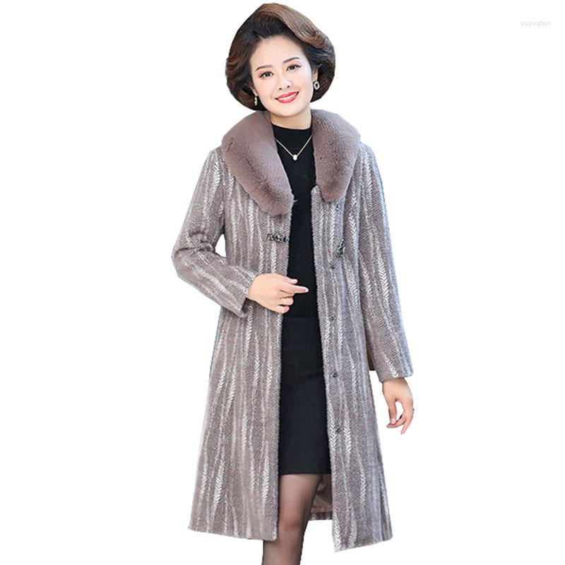 Women's Fur Middle-aged Mother Coat Women Winter Plus Velvet Thick Warmth Imitation Mink Overcoat Female Elegant Coats OK1331, Purple
Women's Fur Middle-aged Mother Coat Women Winter Plus Velvet Thick Warmth Imitation Mink Overcoat Female Elegant Coats OK1331, Purple