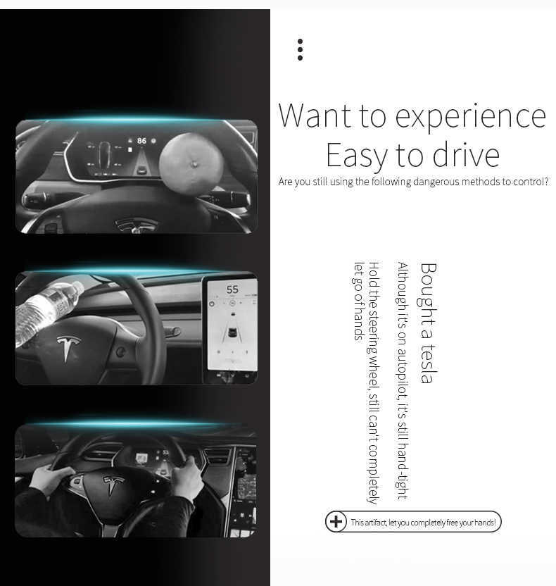 Car Steering Wheel Booster For Tesla Model 3 S X Y Autopilot Counterweight Accessories Ring FSD Automatic Assisted Weight AP