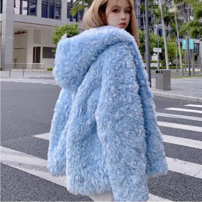 Women' Fur Women Blue Lambswool Hoodies Fluffy Coat Thickened Plush Bomber Fleece Jacket Hooded Imitation Parka Cardiagn Furry Tops
Women' Fur Women Blue Lambswool Hoodies Fluffy Coat Thickened Plush Bomber Fleece Jacket Hooded Imitation Parka Cardiagn Furry Tops