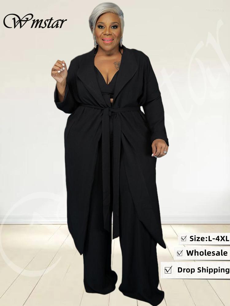 Tracksuits Wmstar Plus Size Women's Clothing 3 Piece Set Vest Tops Wide Leg Pants Sets Solid Matching Suit Wholesale Drop 2022, Purple
Tracksuits Wmstar Plus Size Women's Clothing 3 Piece Set Vest Tops Wide Leg Pants Sets Solid Matching Suit Wholesale Drop 2022, Purple
