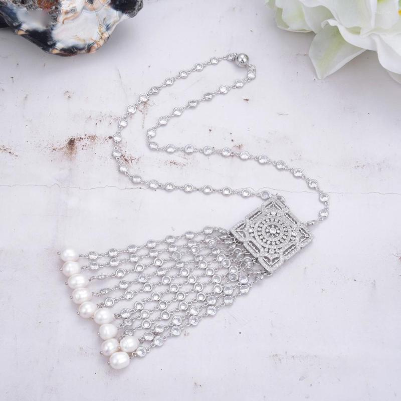 Chains 22'' White Rice Freshwater Pearl Cubic Zirconia Pave Pendant Chain Silver Color Plated Square Necklace
Chains 22'' White Rice Freshwater Pearl Cubic Zirconia Pave Pendant Chain Silver Color Plated Square Necklace