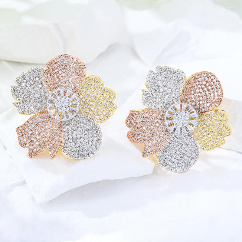 Stud Earrings GODKI Luxury 3 Tone Flower Big For Women Wedding Clear Crystal Zircon CZ Dubai Bridal Earring Bohemian 2022
Stud Earrings GODKI Luxury 3 Tone Flower Big For Women Wedding Clear Crystal Zircon CZ Dubai Bridal Earring Bohemian 2022