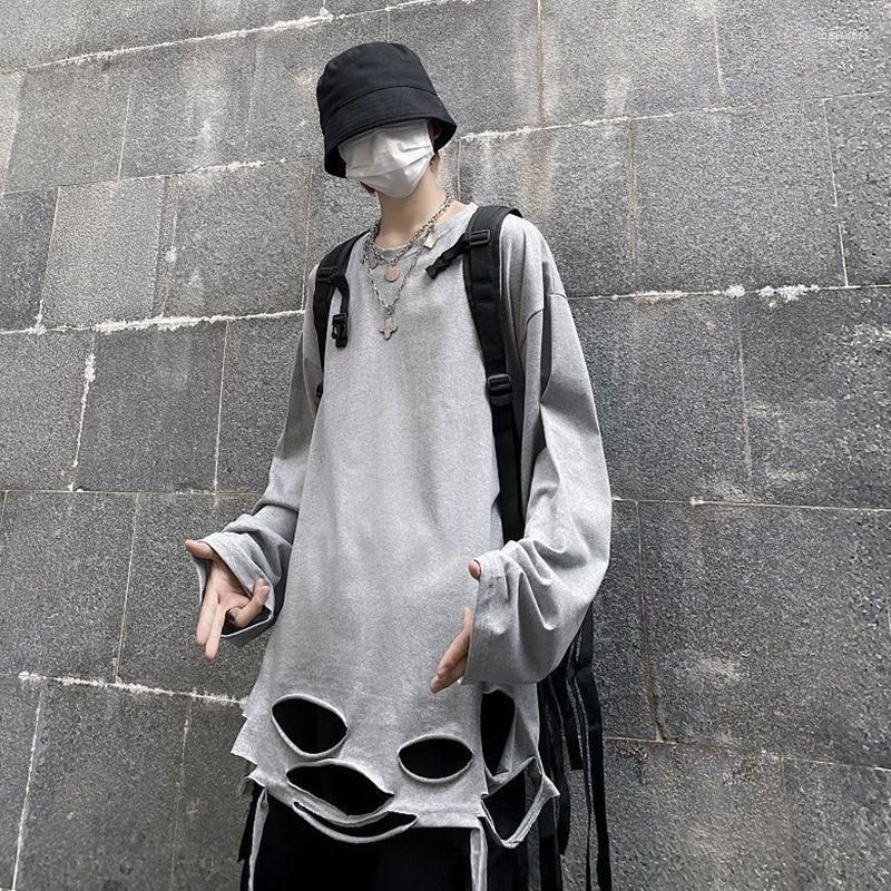 Men's T Shirts Men's Korean Fashion Men O Neck Long Sleeve Shirt High Street Black White Gray Hem Ripped Hole Fall Inside Tops Hip Hop
Men's T Shirts Men's Korean Fashion Men O Neck Long Sleeve Shirt High Street Black White Gray Hem Ripped Hole Fall Inside Tops Hip Hop
