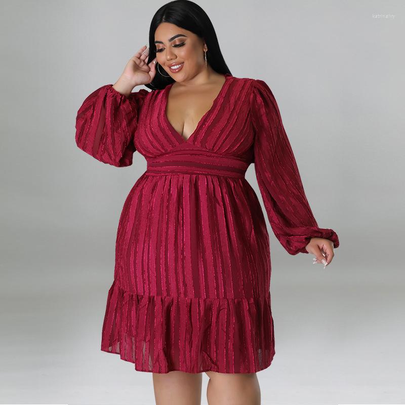 Plus Size Dresses Elegant Big Beautiful Women Dress Long Sleeve V Neck Girls Sexy Robe Lady's Party Vestidos Casual
Plus Size Dresses Elegant Big Beautiful Women Dress Long Sleeve V Neck Girls Sexy Robe Lady's Party Vestidos Casual