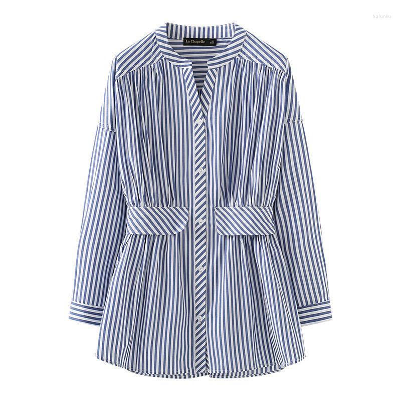 Women' Blouses Striped Shirt Women' Spring And Autumn 2023 Medium Length Loose Long Sleeve Waist Elegant Fashion V-Neck Blouse L146, Beige
Women' Blouses Striped Shirt Women' Spring And Autumn 2023 Medium Length Loose Long Sleeve Waist Elegant Fashion V-Neck Blouse L146, Beige